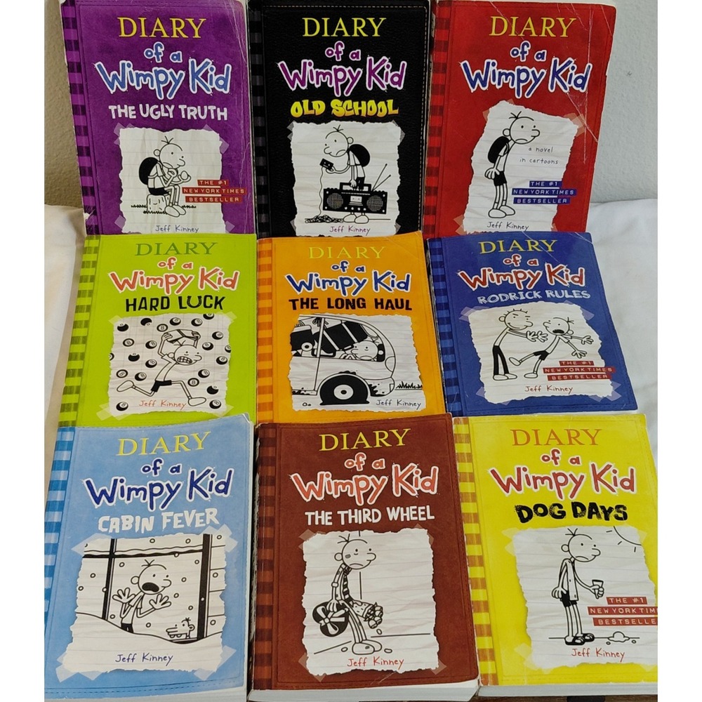 Diary of a Wimpy Kid Lot of 9 Hardcover Books Jeff Kinney Dog Days Rodrick Rules